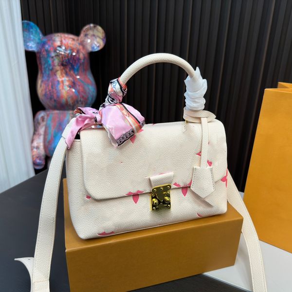 

designer bags shoulder bag totes real leather luxury old flower diane baguette handbag large-capacity canvas strap embossed letters colorful