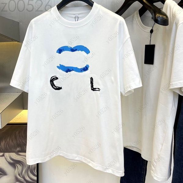 

2023 new womens men designer t shirts quality clothing brand graffiti print summer hip hop short sleeve female casual t-shirt shirt tee, White