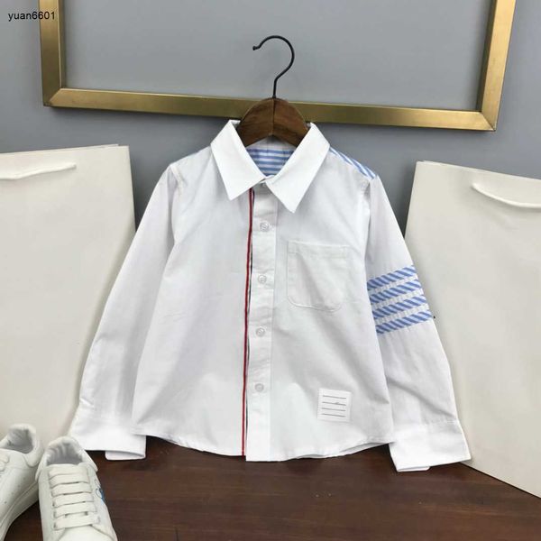 

luxury designer baby lapel shirt autumn clothing size 100-160 cm kids long sleeved fashion versatile child blouses feb17, White;black