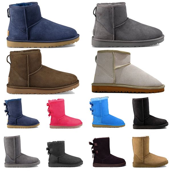 

designer 2023 boots women ultra mini snow boots winter products ankle soft comfortable sheepskin keep warm advanced design 36-41, Black