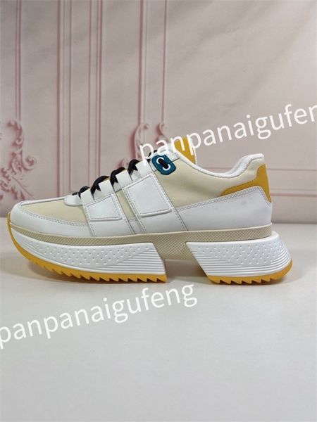 

new designer sneaker trainer running shoes calfskin leather whiteblue letter overlays platform low sneakers mens woman shoes size 35-45 fd23, Black