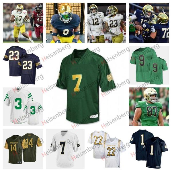 

2023 notre dame fighting irish football 15 ryan barnes 18 chance tucker 5 cam hart 78 pat coogan 47 jason onye 11 ramon henderson 6 clarence, Black