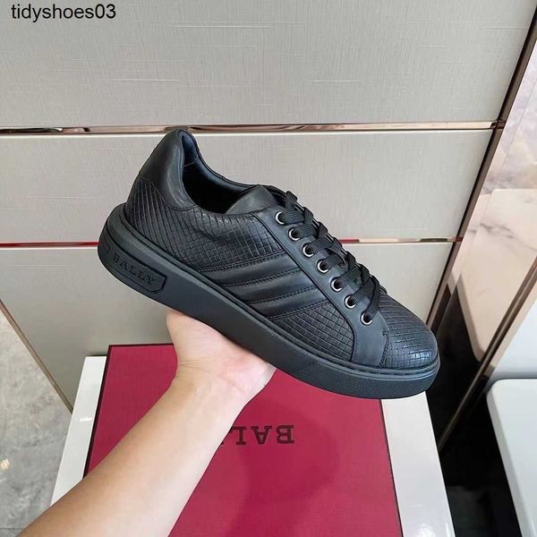 

ballys men's shoes genuine leather casual shoes flat heel board shoes cowhide sports shoes bali lightweight fashion low simple men, Black
