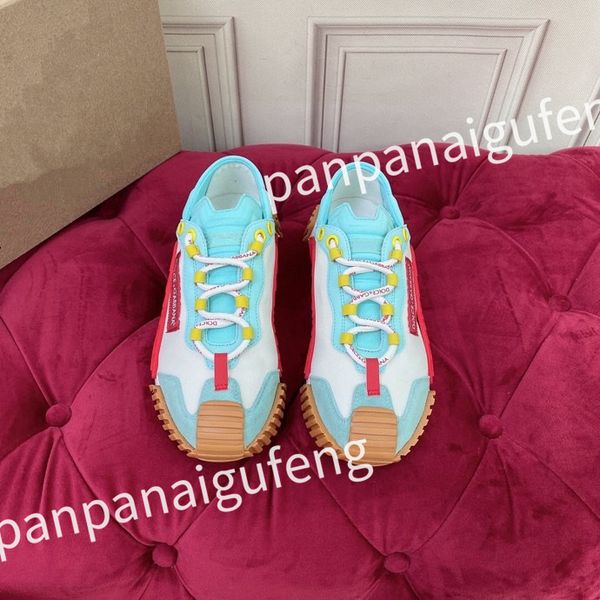 

2023 designer sneakers calf leather white blue letter platform low sneakers for men and women training shoes size 35-41 fd2201104, Black