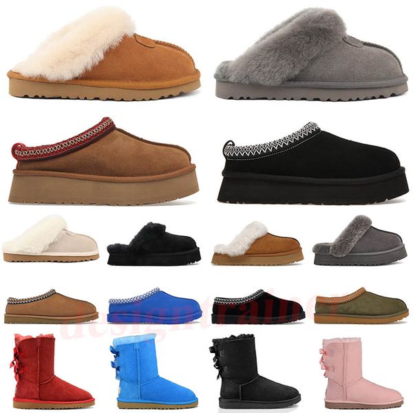 

womens tazz slippers tasman slippers boots fur slides classic ultra mini platform snow boot australia australian comfort winter designer, Black
