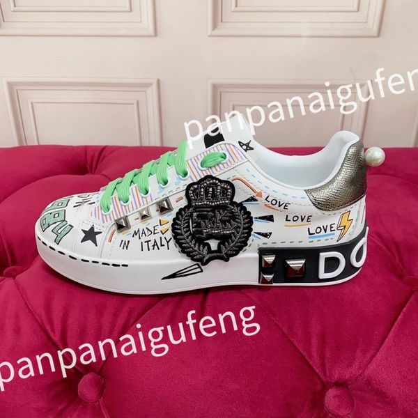 

2023 new designer sneaker trainer running shoes calfskin leather whiteblue letter overlays platform low sneakers mens woman shoes size 35-45, Black