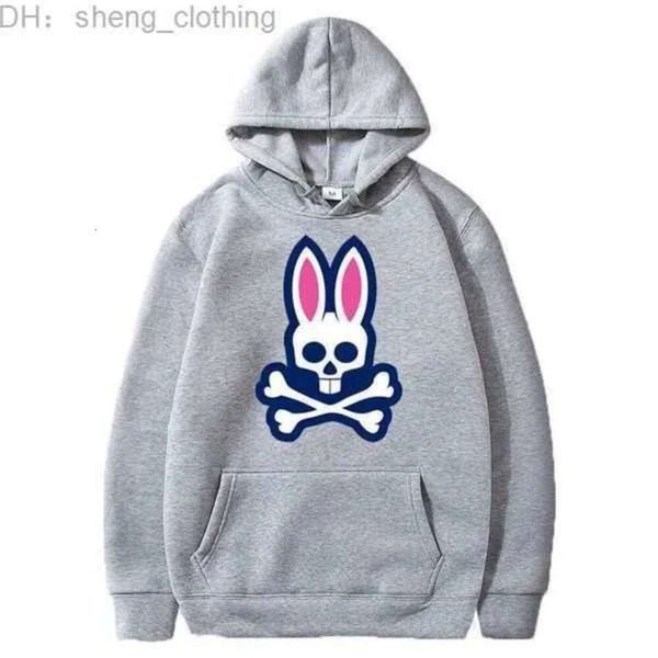 

men's hoodies sweatshirts women's psycho skeleton bunny letters print sport design drawstring hoodie hooded streetwear 9 mceg129, Black