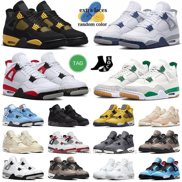 

2023 jumpman 4 pine green basketball shoes j 4s sail mililtrary black cat midnight navy white ow pink creamsail j4 seafoam j4s trainers desi