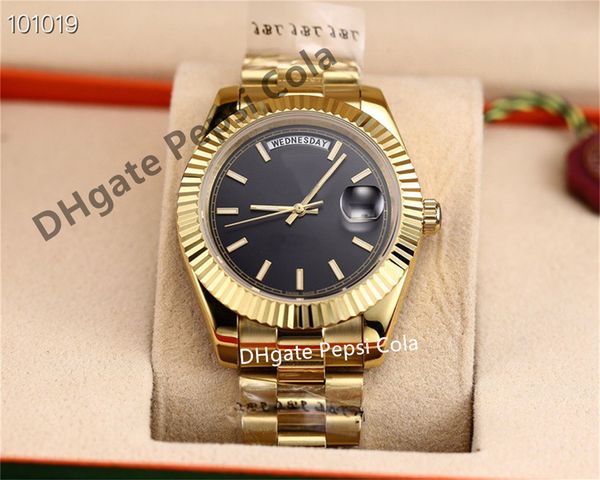 

waterproof luminous watch 18k yellow gold automatic mechanical men's watches 41mm 28238 228239 ceramic sapphire week log wristwatch, Slivery;brown