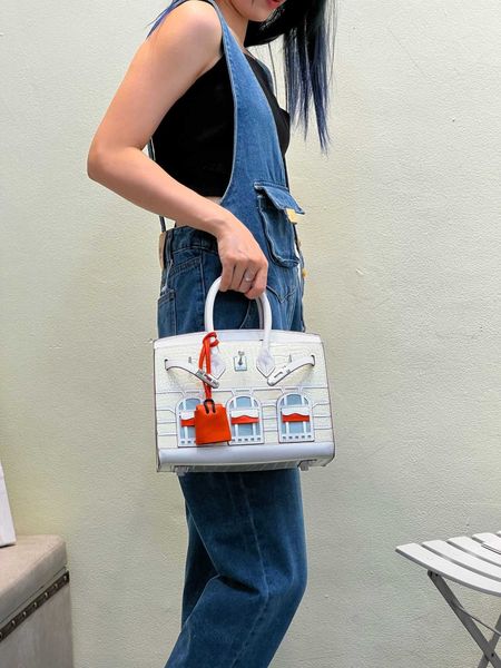 

2023 new birkins handbags designer women tory bag inb9 handmade 7a european and american new small house leather platinum bag cowhide color