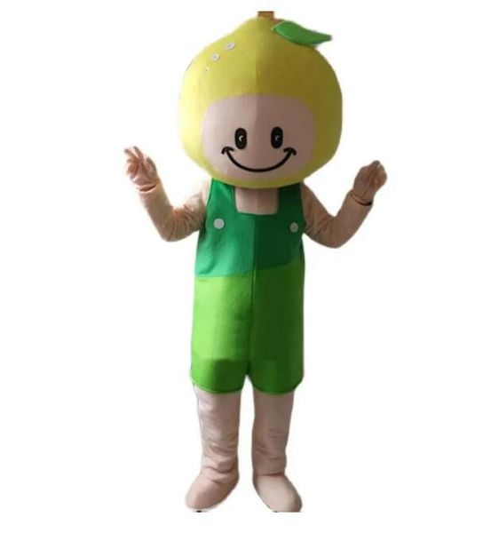 

professional yellow lemon mascot costume halloween christmas fancy party dress cartoon character suit carnival adults outfit, Red;yellow