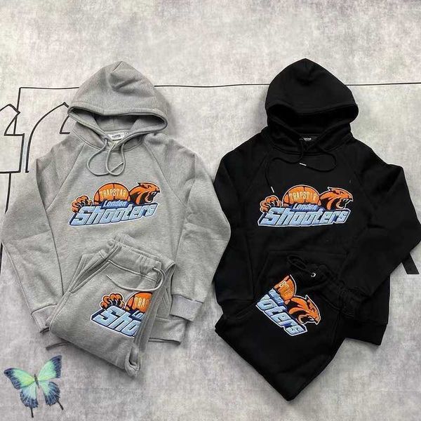 

2023 new fashuon autumn/winter outerwear trapstar london orange tiger head embroidery set women's casual sports men's hip hop str, Black;brown