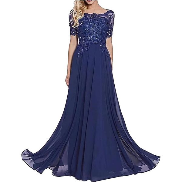 

mother of the bride dresses with short sleeves for wedding elegant long formal evening party dresses chiffon lace, Black;red