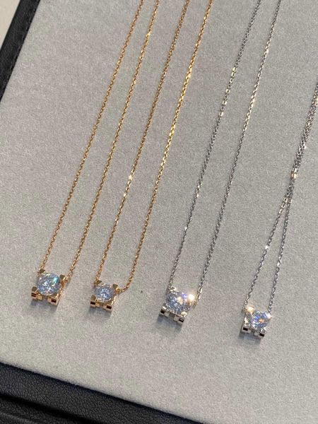 

ieeo v gold new card same cnc four claw necklace high carbon diamond horn pearl plated, Silver