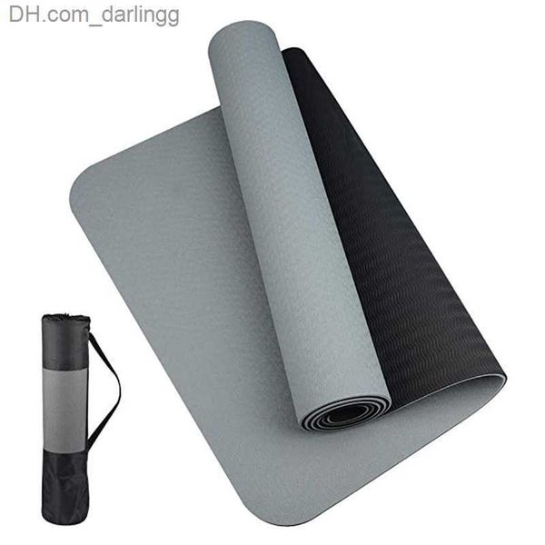 

thick two-color non-slippery tpe yoga mat movement for fitness in the home of the tasteless pad183 * 61cm q230826