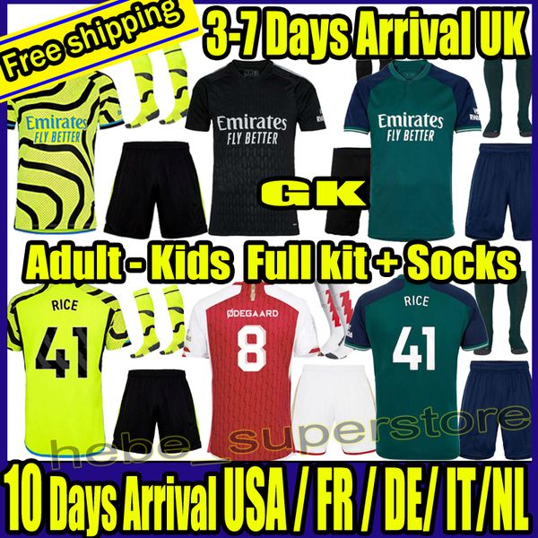 

22 23 24 / kids full soccer set 23 24 g.jesus saka soccer jerseys smith rowe odegaard trossard martinelli kiwior tomiyasu arsen jersey 2023, Black