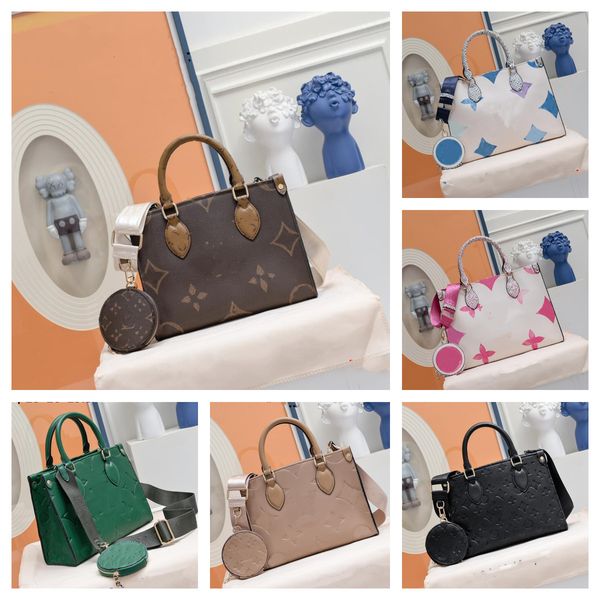

designer onthego bag handbag embossing the tote bag shopping shoulder crossbody purse genuine leather large capacity wallet women evening cl