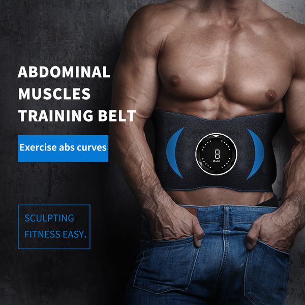 

portable slim equipment ems abdomen muscle stimulator training belt touch control waist fitness massager home exercise abdominal trainer 230