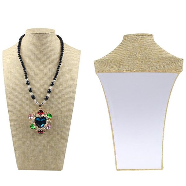 

boxes linen fabric flannel portrait necklace display pendant display organizer jewelry display storage rack bracket window display, Black;white