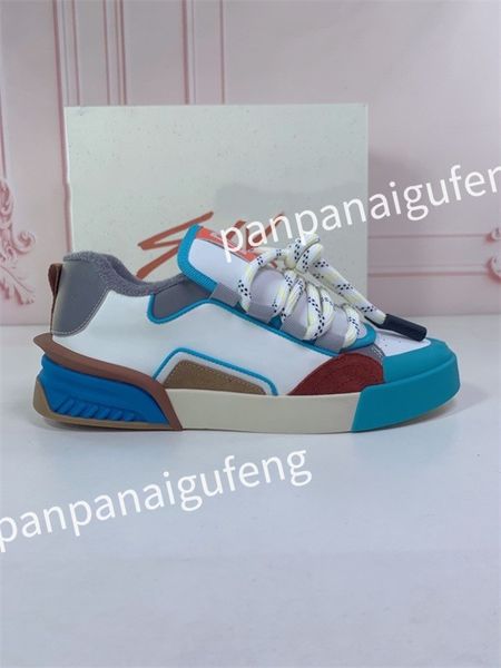 

designer sneaker running shoes calfskin leather whiteblue letter overlays platform low sneakers mens woman shoes size 35-46 fd230506, Black