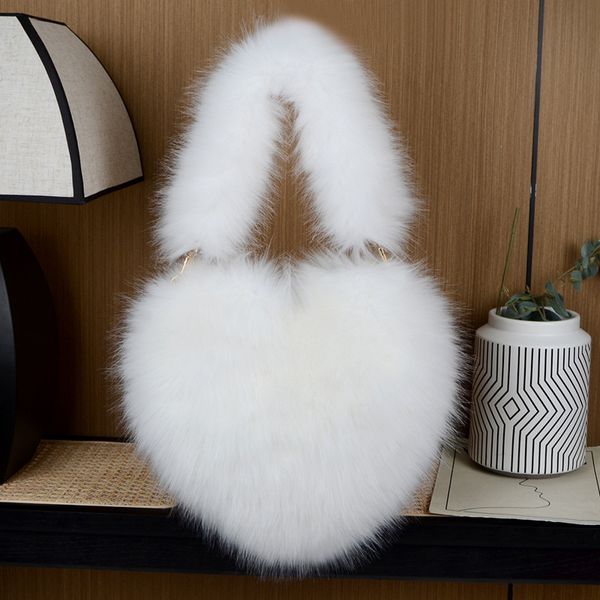 

Sales factory women shoulder bags 7 colors European popular winter Mao Mao handbag large capacity soft imitation fur chain bag fashion backpack 54641#, Image colors/54641#