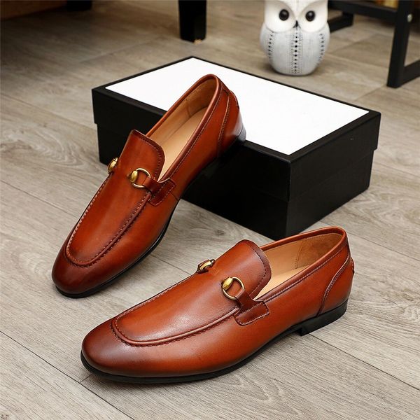 

7model designer men dress shoes 2023 point toe office business luxury dress flats shoes for men classic solid color fashion spring autumn sh, Black
