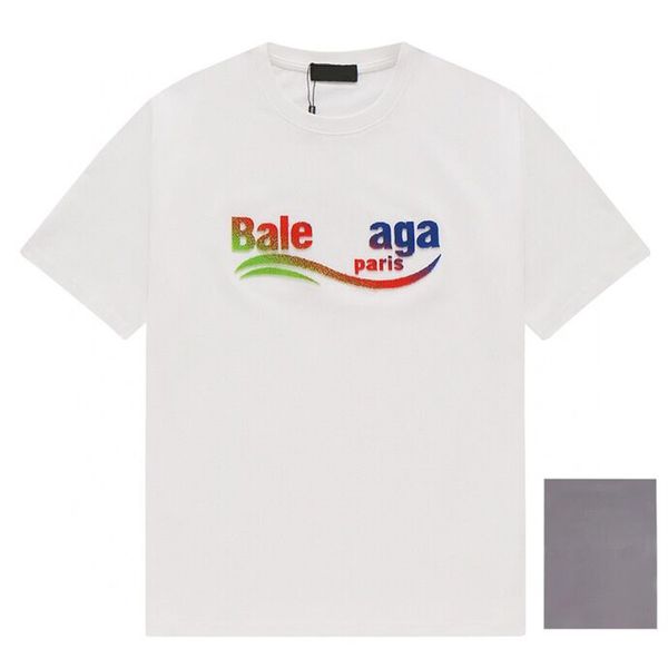 

summer new short sleeve t-shirt double yarn fabric stereo letter shirt printing women men's round neck t-shirt original sweatshirt polo, Black;brown