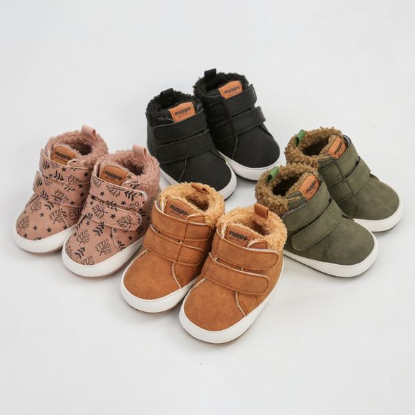

first walkers baby shoes boy girl winter warm infant snow boots fleece soft bottom shoe born indoor sneakers toddler 230825