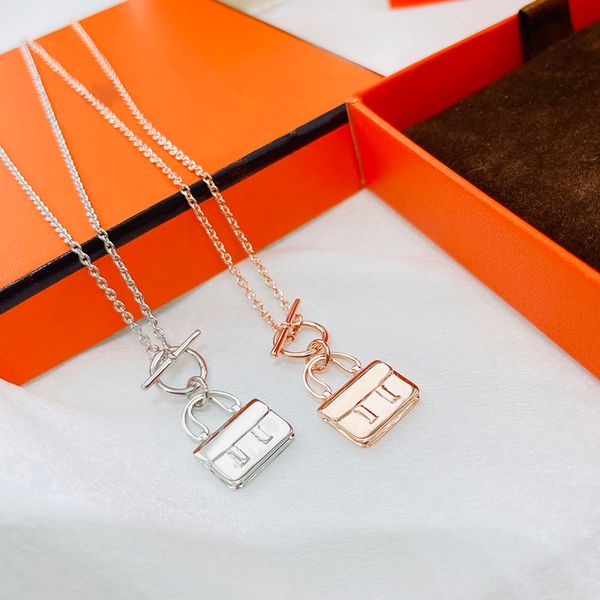 

designer necklace classic luxury h pendant necklaces women 18k gold letter necklace luxury design jewelry hypoallergenic, Silver