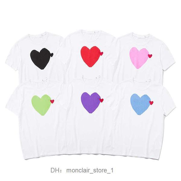 

commedesgarcons summer mens t-shirts cdgs play t shirt commes short sleeve womens des badge garcons embroidery heart red wgvk, White;black