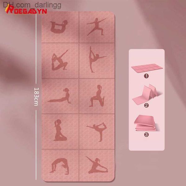 

fitness folding yoga mat portable outdoor exercise yoga mat foldable non-slip gym pilates gymnastics mat home exercise tpe q230826