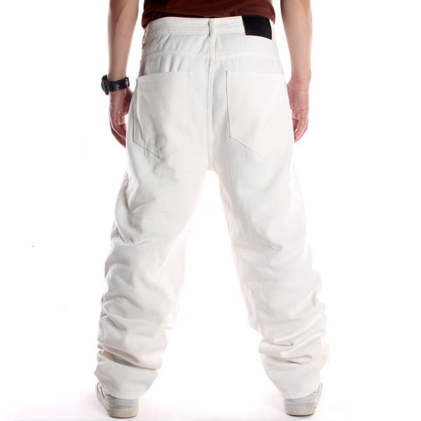 

men's jeans plus size waist 30 inch mens white baggy wide leg denim pants hip hop fashion skateboarder trousers 230825, Blue