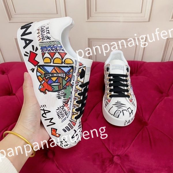 

new designer sneaker trainer running shoes calfskin leather whiteblue letter overlays platform low sneakers mens woman shoes size 35-45fd230, Black