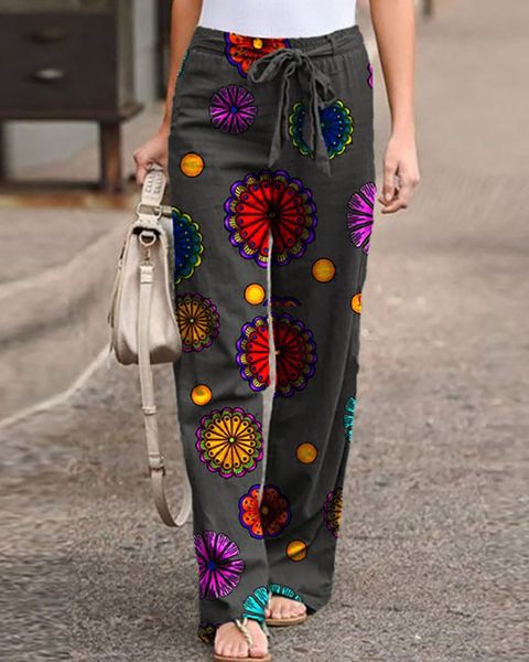 

women s pants s 2023 spring summer latest trend harley loose print retro style and comfortable breathable 230826, Black;white