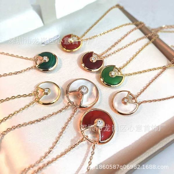 

yycy 925 sterling silver talisman necklace female 18k rose gold double sided white fritillaria bracelet with diamond lucky pendant clavicle