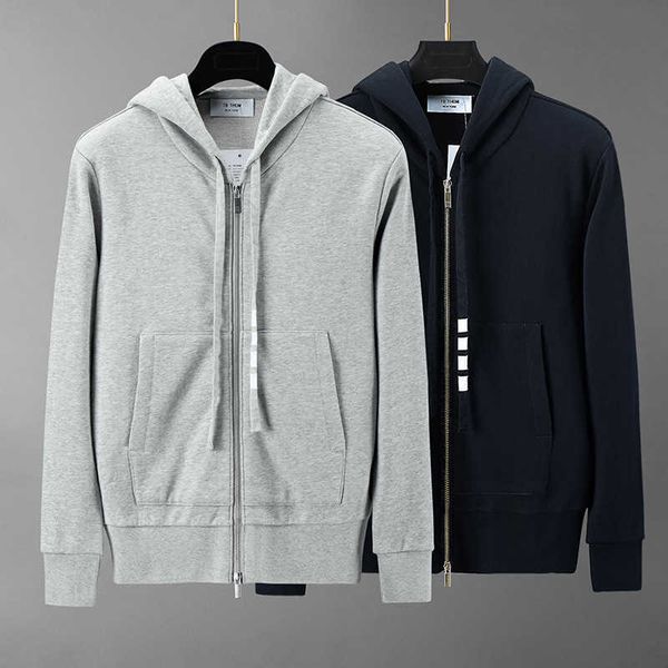 

men's hoodies sweatshirts korean version trend autumn and winter new outerwear men's tb versatile casual hooded sweater pure cotto, Black
