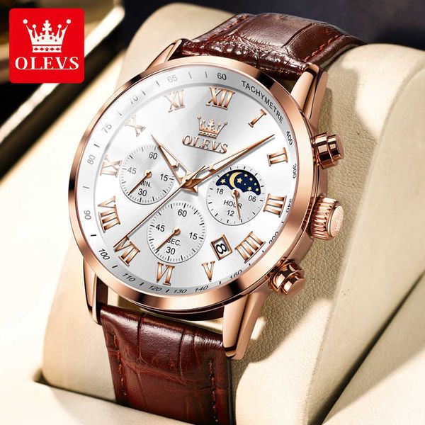 

luxury designer watches swiss fully automatic mechanical quartz watch genuine leather men's fashionable luminous calendar waterproof, Slivery;black