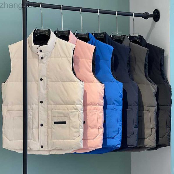 

designer down vest pocket jackets womens parkas long sleeve zipper badges men downs casual coat goose vests, Black;white
