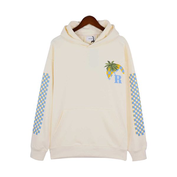 

2023 autumn/winter new rhude american letter printed hooded sweater batch, Black