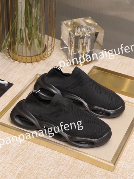 

2023 luxury designer sneaker trainer running shoes calfskin leather whiteblue letter overlays platform low sneakers mens woman shoes size 35, Black