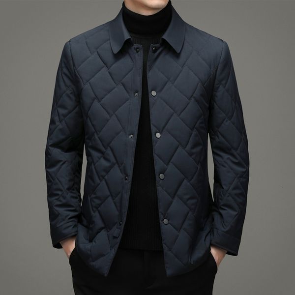 

men s jackets mlshp autumn winter solid color rhombus stitching casual male coats single breasted man 4xl 230826, Black;brown