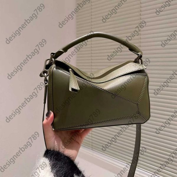 

designer macaron bag lowe women's puzzle series handheld one shoulder crossbody bag fashion first layer cow leather geometry handbag