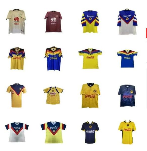 

2004 2005 club america retro soccer jerseys 2001 02 1999 98 liga mx football shirts 1995 1990 s.cabanas zamorano brandao chucho 1988 97 men, Black;yellow