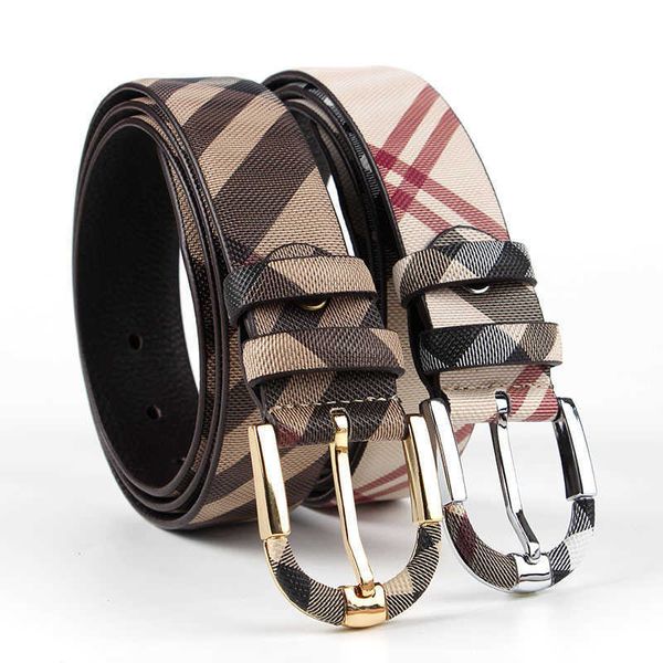 

fashion wild stripe men women real leather belt designer waist belts metal pin buckle strap y3sp, Black;green