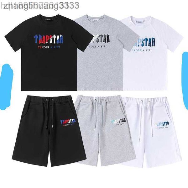 

men's t-shirts trapstar t shirt designer shirts print letter luxury black and white grey rainbow color summer sports fashion cotton cor, Black;brown