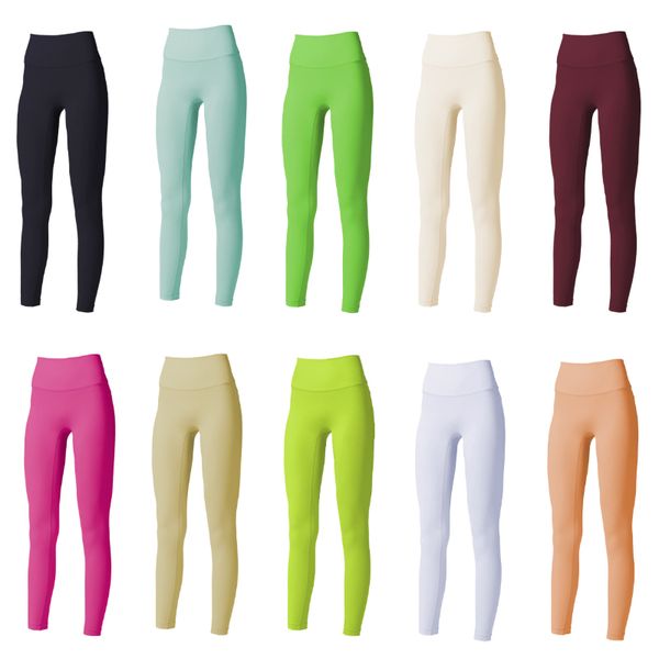 

ll womens leggings yoga outfits trousers skinny pants slim tights excerise sport gym running long pant elastic waist fast dry sportwear