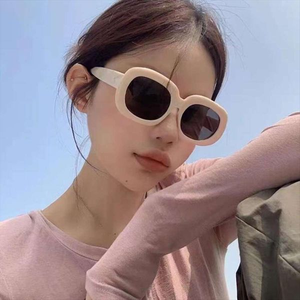 

retro hong kong style oval sunglasses korean ins street ssun protection plain white, White;black