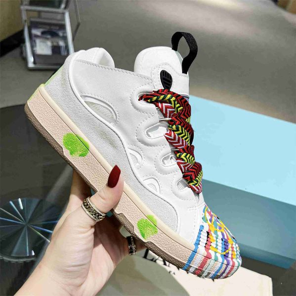 

designer mesh shoes boot men women laceup extraordinary sneaker embossed leather curb sneakers calfskin rubber nappa platformsole shoe with, Black