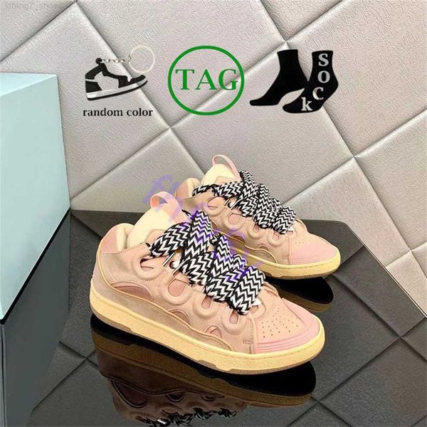

boot shoes designer mesh men women laceup extraordinary sneaker embossed leather curb sneakers calfskin rubber nappa platformsole brand shoe, Black