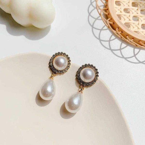 

stud earrings colorful l fashion s925 sterling silver vintage geometric circle zircon pearl gold color drop for women jewelry gift, Golden;silver